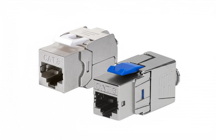 Cat8 shielded toolless keystone, supporting jack 25G 40G, TeleWire Technology