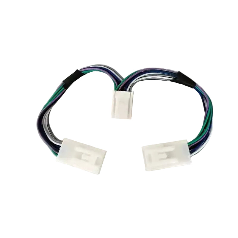 Y Shape Wiring harness with connectors on a gray background