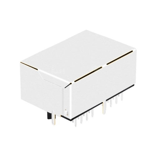 1x2 RJ45 Modular Jack Connector without Transformer Tab Down - TWE213DNL - Third View