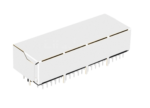 TW4J57912BENL, 1000 Base 1x4 Port RJ45 Modular Jack Tab Down with Green/ Yellow Led - back view