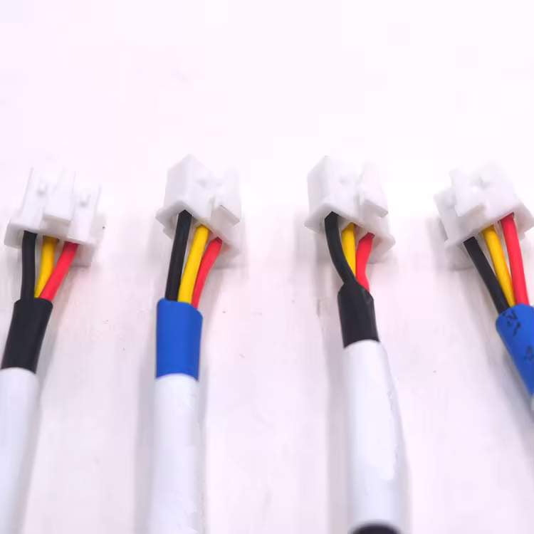 Electronic cable assembly with 3 circuit JST connector for PCBs.