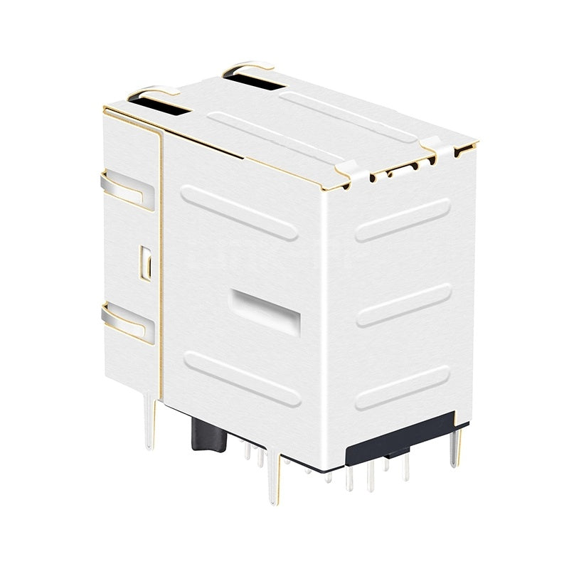 2x1 RJ45 Modular Jack Connector Tab Both without Transformer - TWE28319CNL - Third View