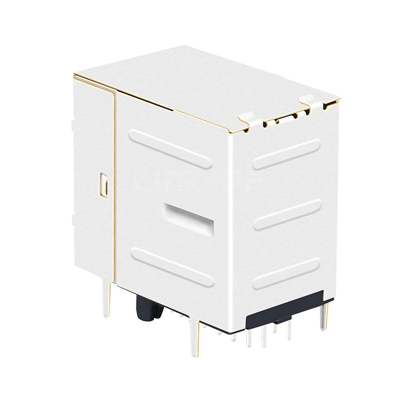 TWSK28672BGNL, 1000 Base Gigabit 2x1 Port RJ45 Modular Jack Tab Both with Yellow/ Green Led - back view