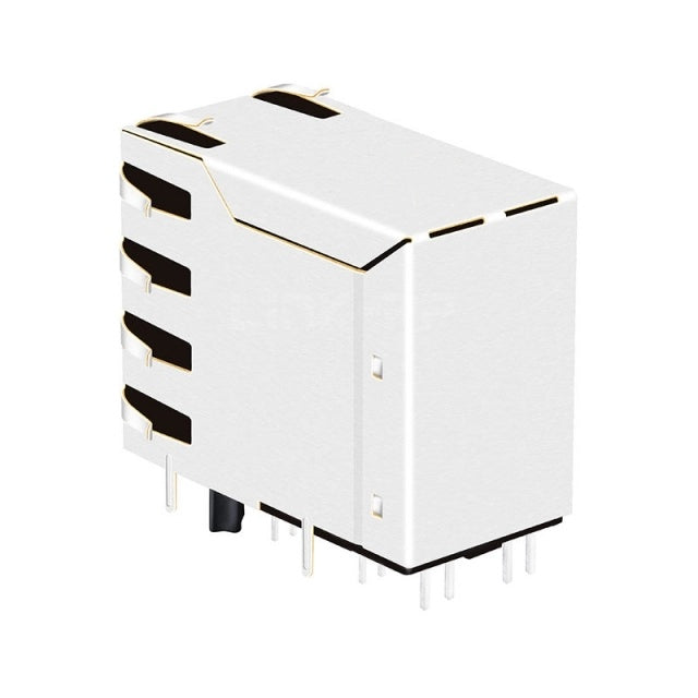 2x1 RJ45 Modular Jack Connector without Transformer Tab Both - TWE28311ADNL - Third View