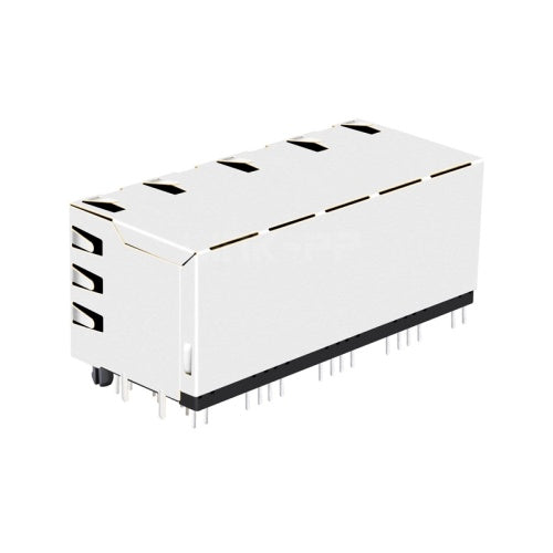 1000 Base Gigabit 2x4 Port Integrated Magnetics RJ45 Jack with PoE Tab Both with Green&Yellow/ Green&Yellow Led back view