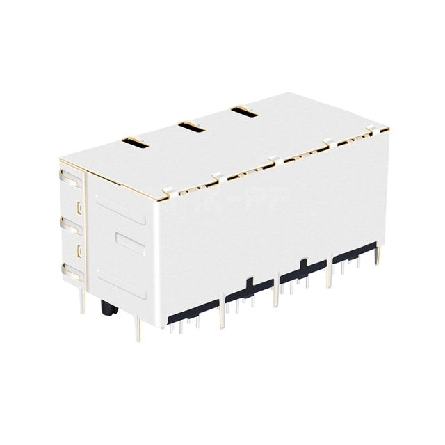 TW24S58613AHNL, 1000 Base 2x4 Port RJ45 Modular Jack Tab Both with Green/ Yellow Led - back view