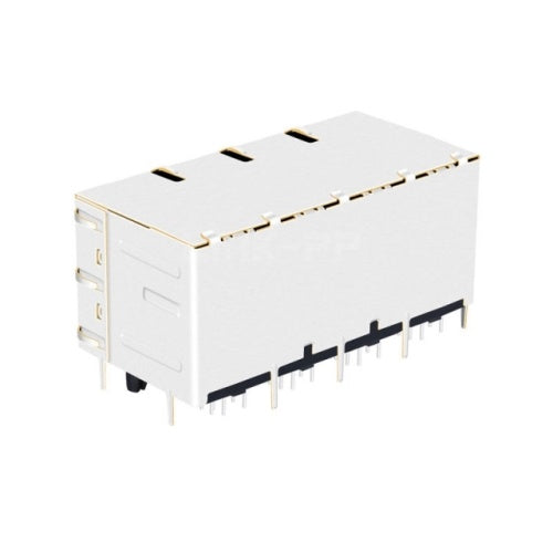 TW24S58624A9NL, 10G Base Gigabit 2x4 Port Magnetics RJ45 Jack Tab Both with Green/ Yellow Led - back view