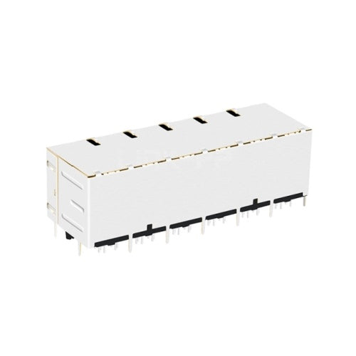 1000 Base gigabit 2x6 Port Integrated Magnetics RJ45 Jack Tab Both with Yellow&Green/ Yellow& Green Led - back view