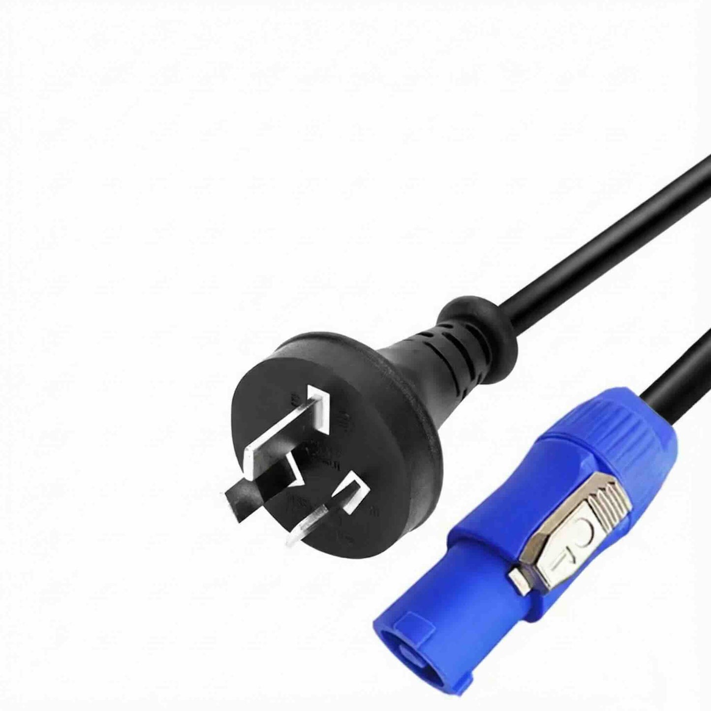 Custom 240V Australian power input harness for professional stage lighting and industrial equipment racks.