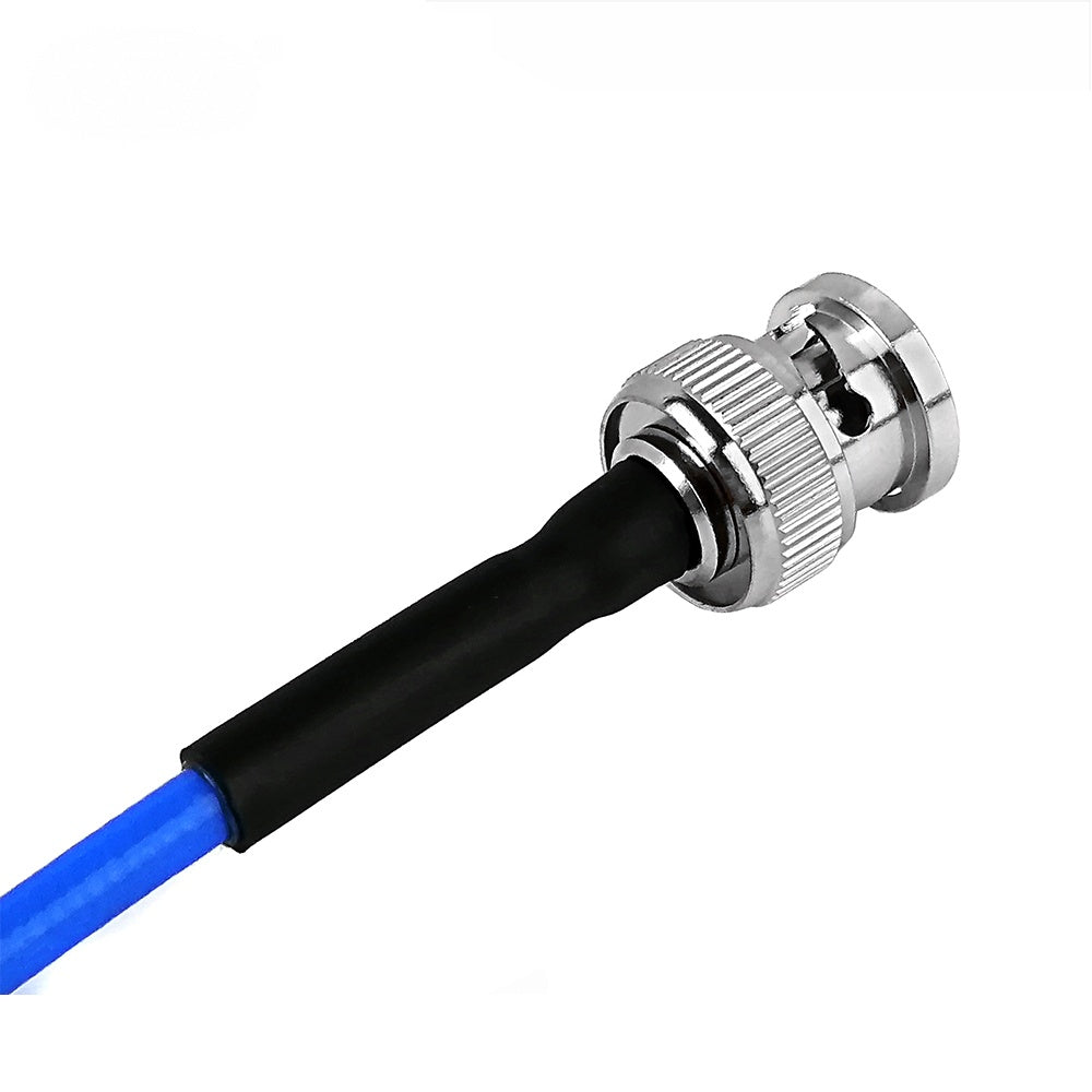 BNC male plug to N male plug RG141 RF coaxial cable assembly, N-Type male view