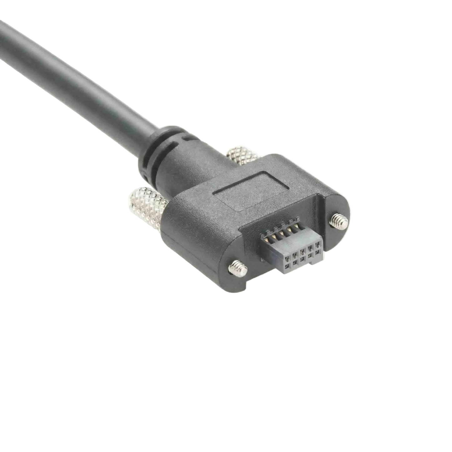 High-reliability I/O power cable with a 10-pin Samtec ISDF series connector for industrial PCB interfacing.