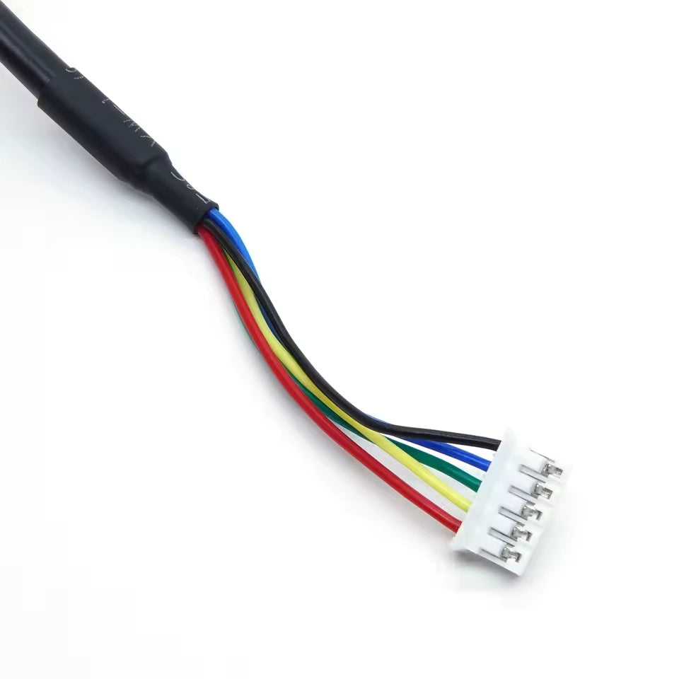 Single-ended wire harness assembly featuring 5-circuit JST XH interconnect and open-ended discrete wires