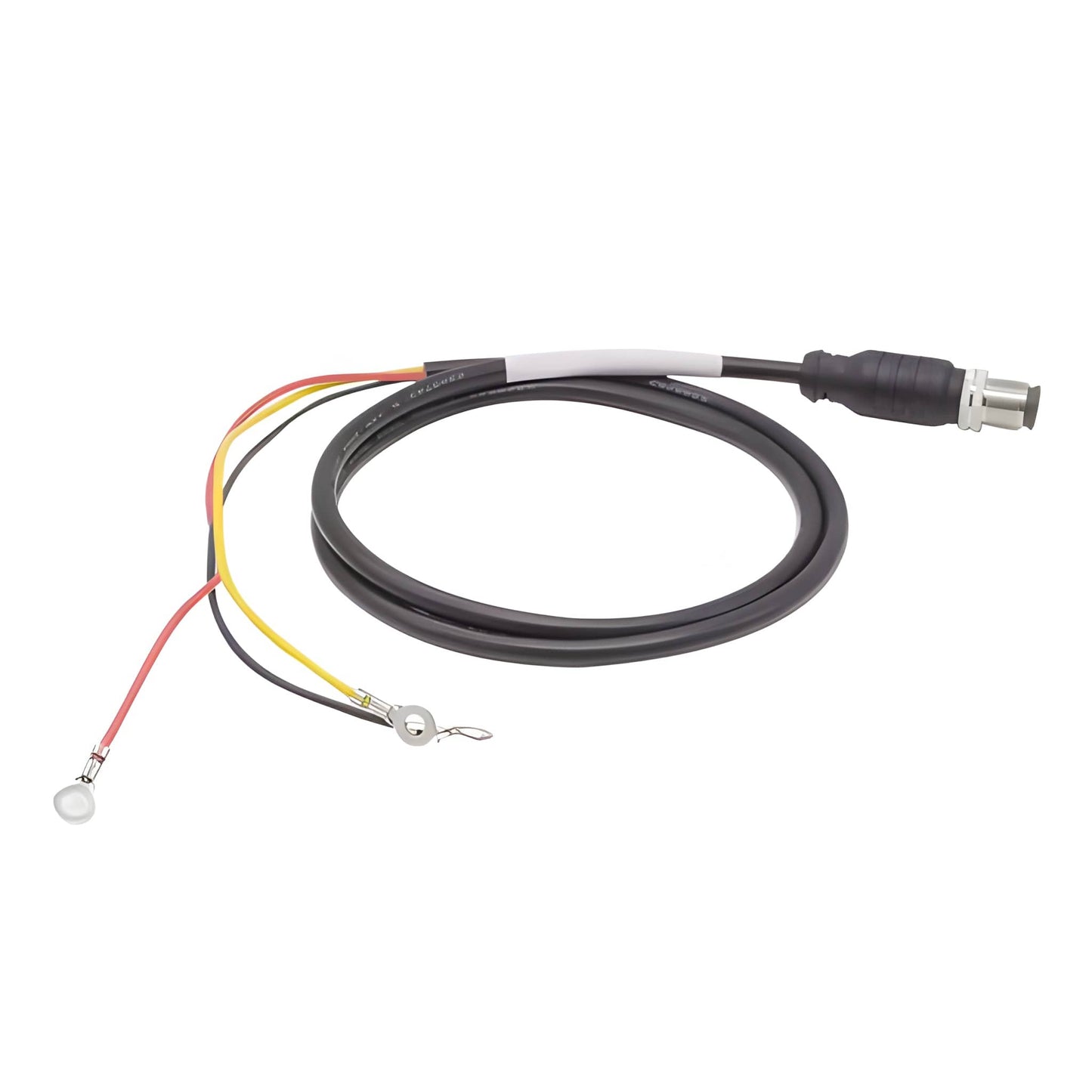 IP67 waterproof M12 power cable assembly for industrial grounding and electrical panel integration.
