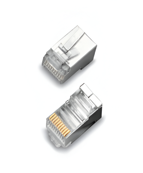 50-Pack 10P10C RJ-48 Modular Plugs – Stranded Round Cable – Unbranded