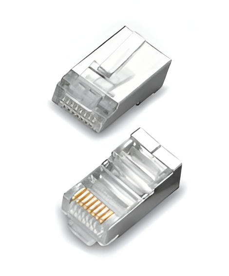 Cat5e RJ plug, 8P8C-R, Shielded RJ Connector - Model 005