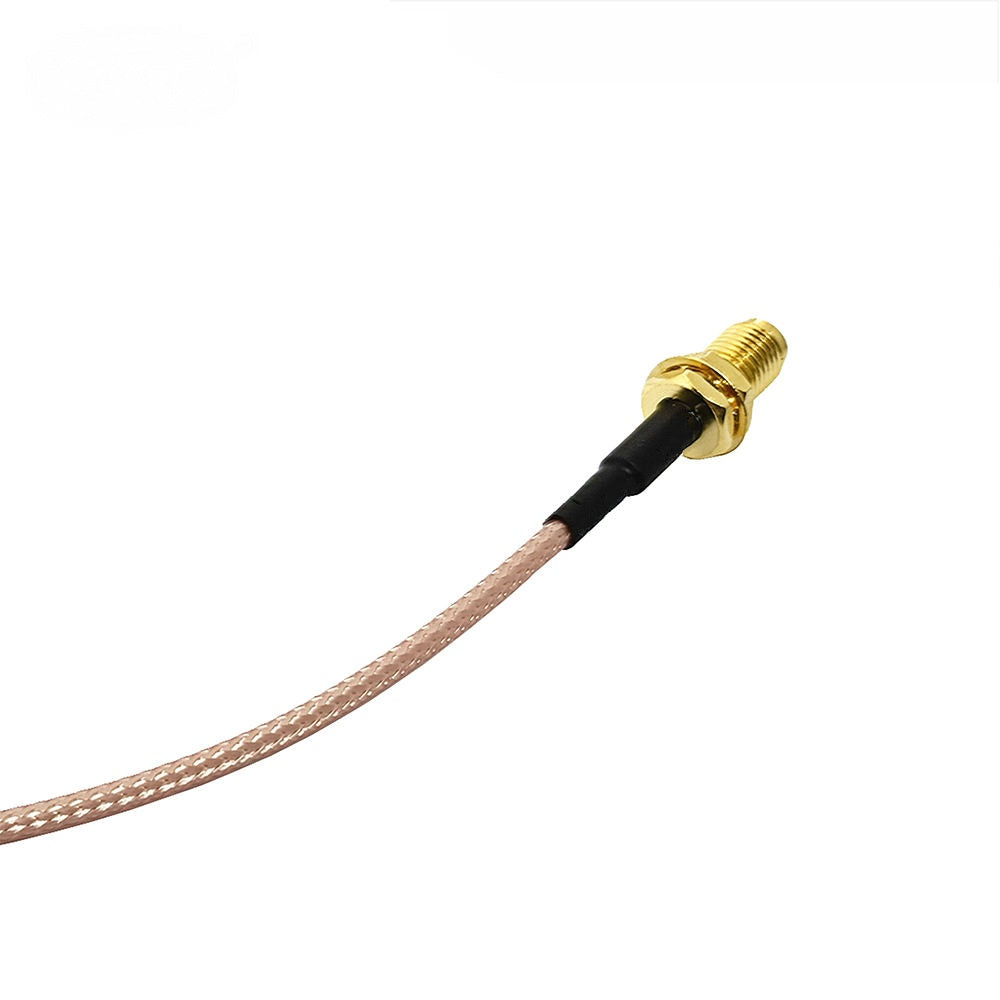 SMA female bulkhead to MMCX male RG316 RF coaxial cable assembly, MMCX male view