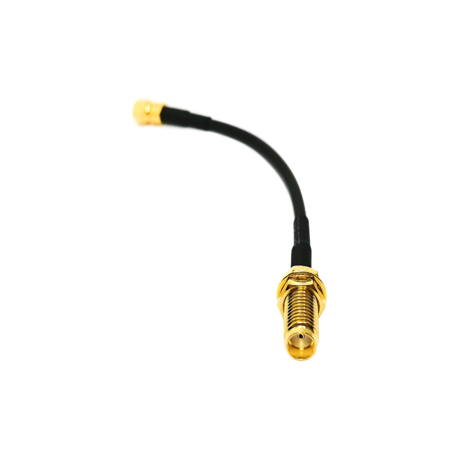SMC female to SMA female bulkhead RG174 RF coaxial cable assembly, SMC female jack view