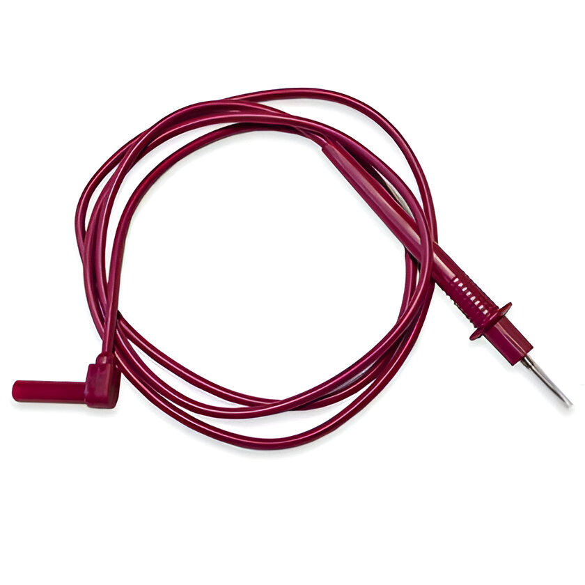 Test probe to right-angle shrouded banana plug rubber wire test lead, model TW2253 Red