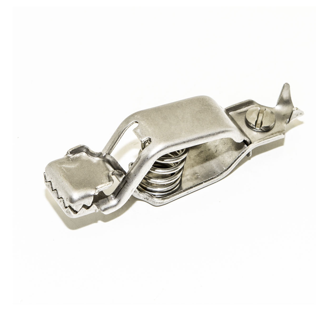 Small stainless-steel automotive clip, side view, TW-36E