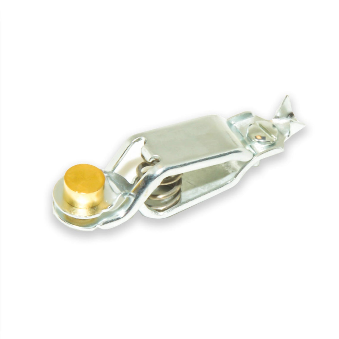 TW-69Y small J.S. Popper telecom clip with bed of nails for piercing wire insulation, compatible with Mueller JP-5869-B, side view