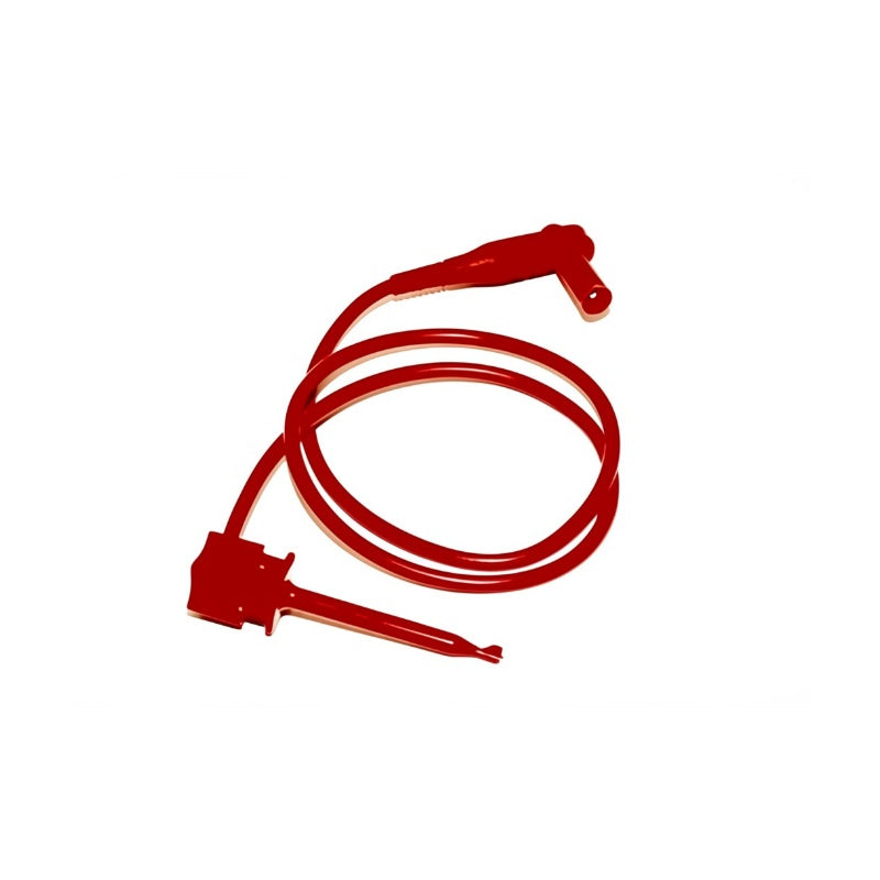 Right-angle shrouded banana plug to plunger test lead, Model TW2273 Red