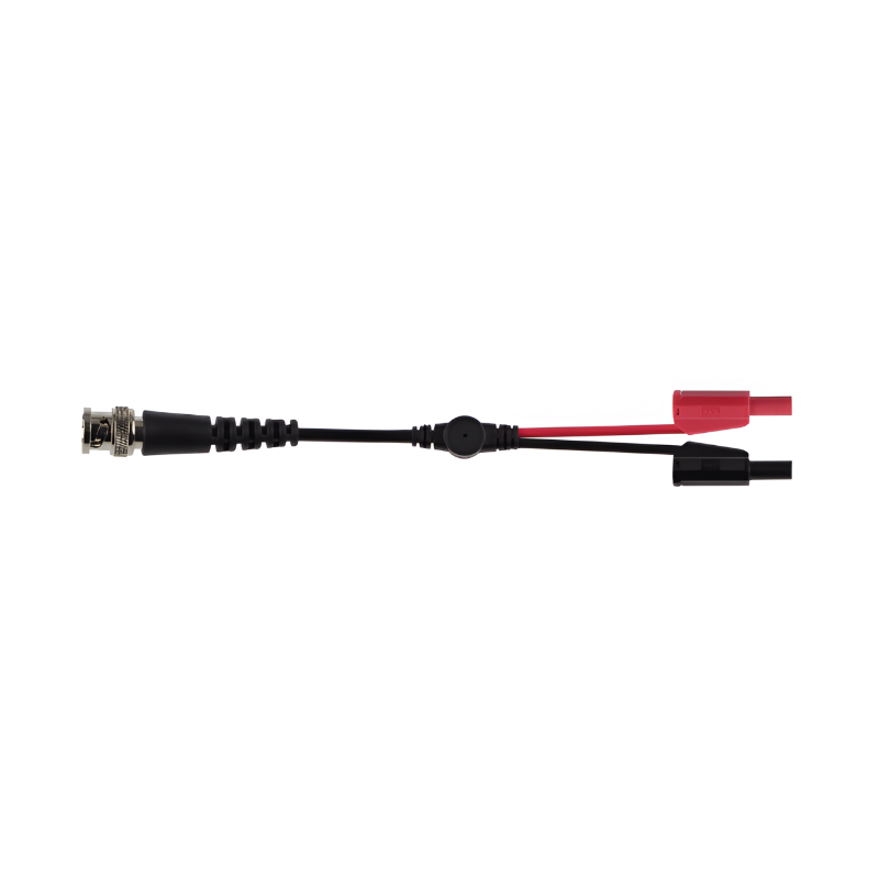 Male BNC to dual stackable shrouded banana plug test lead, Model TW2390