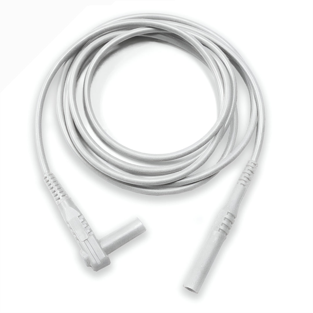 Straight banana plug to right angle banana plug test lead, Model TW7273K, White