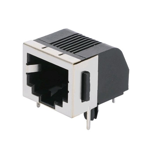 Low-Profile RJ45 jack connector without transformer tab down - No LEDs - Main View
