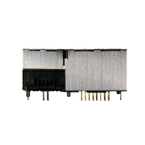 1x2 RJ45 & RJ11 jack connector without transformer tab up - No LEDs - Second View