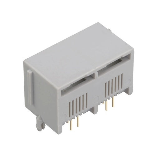 1x2 Low-Profile RJ45 jack connector No transformer tab up - No LEDs - Second View