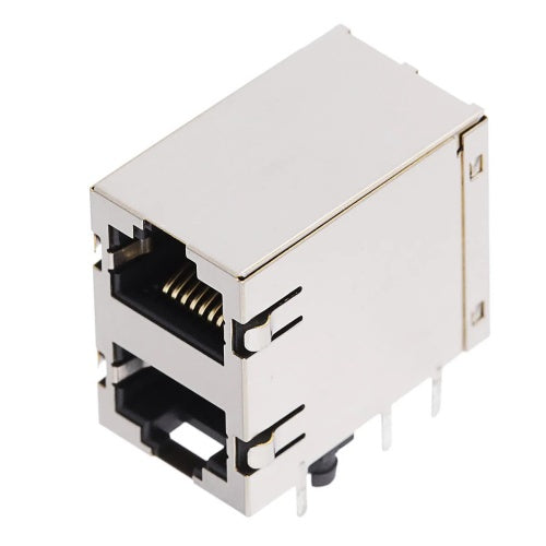 2x1 RJ45 jack connector without transformer - No LEDs - Third View