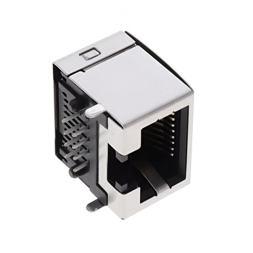 Low-Profile RJ45 jack connector without transformer tab down - No LEDs - Main View