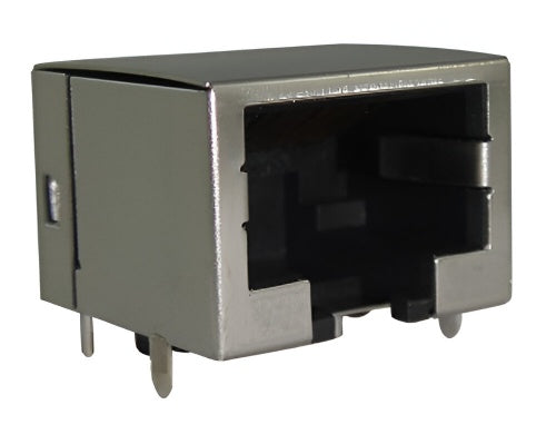 Low-Profile RJ45 jack connector without transformer tab down - No LEDs - Second View