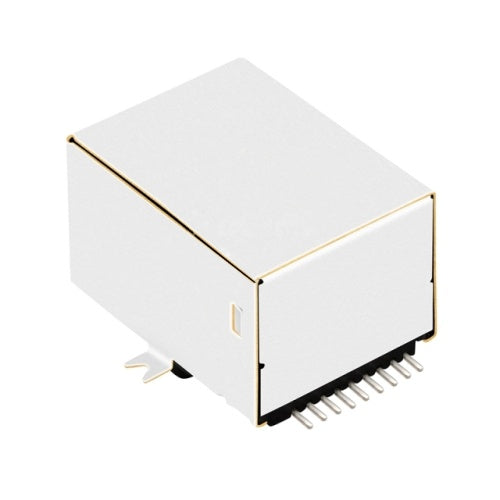 SMT RJ45 jack connector without transformer tab down - No LEDs - Third View