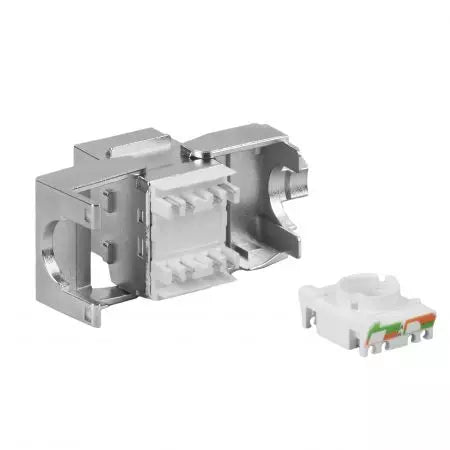 Toolless 180 Degree Cat6A STP Slim Keystone Jack with Shutter - TWKS6A-B02-11127 - Third View