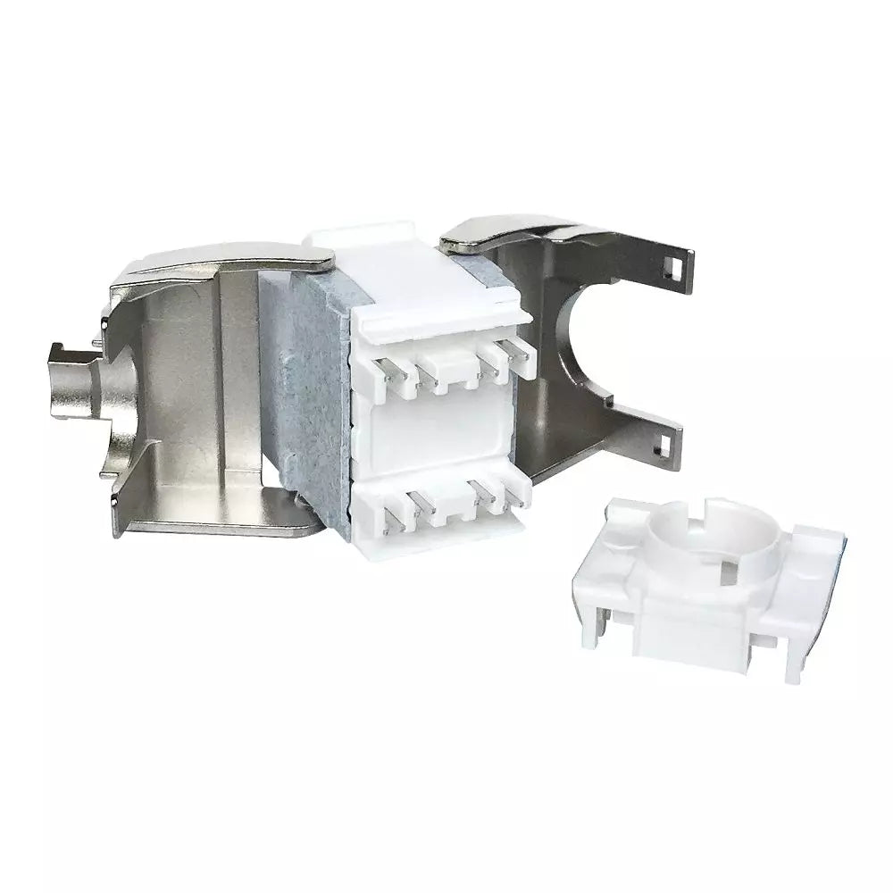 Toolless 180 Degree Cat6A UTP Slim Keystone Jack with Shutter -TWKS6A-B02-11135 - Second View