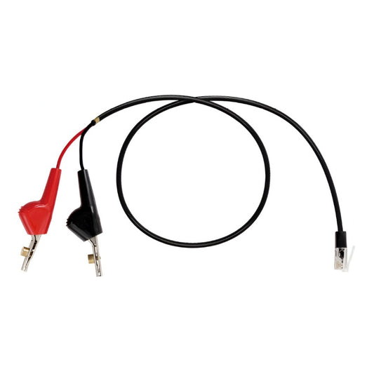 Angled bed of nails alligator clip to RJ11 6P4C plug test lead, Model TWT980002