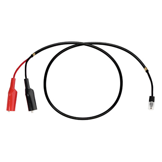 Braided alligator clip to RJ11 6P4C plug test lead, Model TWT980003