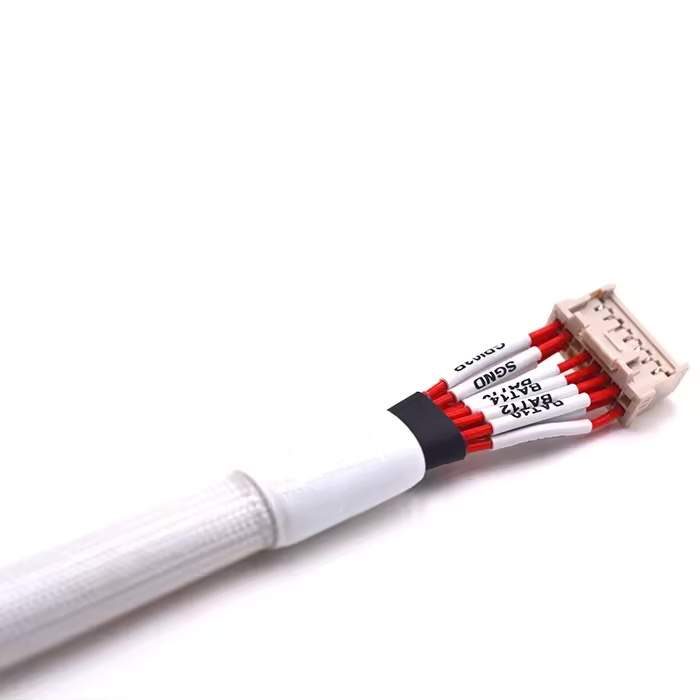 Isolated view of a UL1332 compliant battery cable featuring a 2.0mm pitch PH connector and heat-resistant insulation.