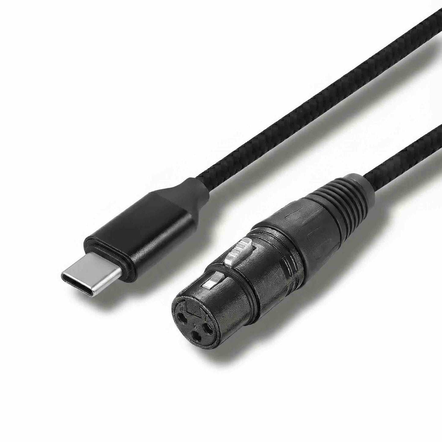 Professional USB Type-C to balanced XLR female signal converter for industrial audio monitoring systems.
