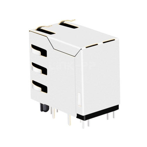 2x1 RJ45 jack connector without transformer Tab Both - TWE217XAHNL - Third View