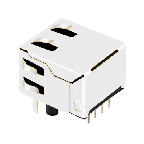 RJ45 Modular Jack Connector without Transformer Tab Down - TWE2916CNL - Third View