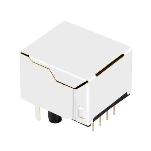 RJ45 Modular Jack Connector without Transformer Tab Down - TWE291XDNL - Third View