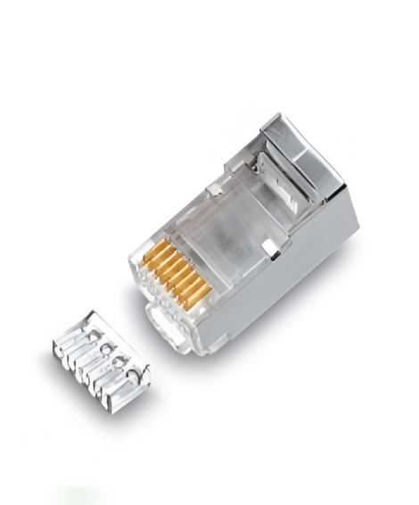 Cat6A RJ plug, 8P8C-F, 2 Rows, Shielded RJ Connector with insert - Model 003