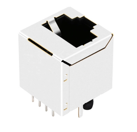 TWD1123DNL, 10/100 Base Vertical RJ45 Modular Jack with Transformer Tab Up without Led - back view