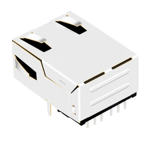 TWL81510CNLV, 100 Base Low-Profile RJ45 Modular Jack with Transformer Tab Up without Led - back view