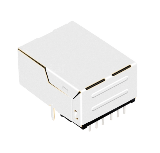TWL8140DNL, 1000 Base Gigabit Low-Profile RJ45 Modular Jack with Transformer Tab Up without Led - back view