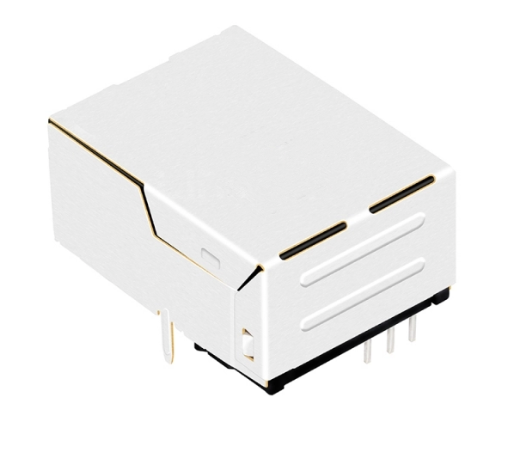 TWL8512DNL, 100 Base Low-Profile RJ45 Modular Jack with Transformer Tab Up without Led - back view