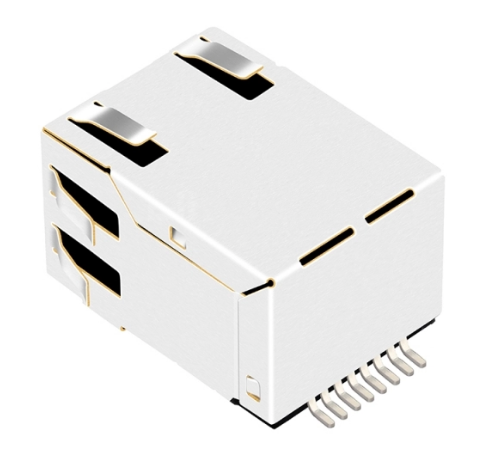 TW20224CNL, 10/100 Base SMT RJ45 with Transformer Tab Down without Led - TeleWire Technology