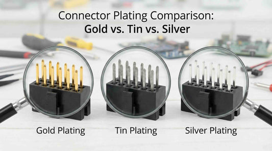 Connector contact plating comparison across gold, tin, and silver